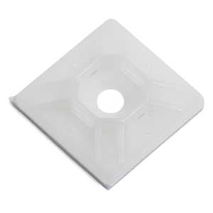 1" x 1" White High Performance Cable Tie Mounting Base - Bulk