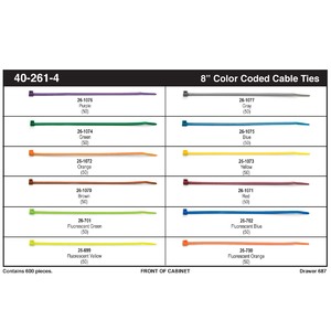 8" Colored Nylon Cable Tie Assortment