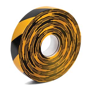 2" x 100' Heavy Duty PVC Black & Yellow Floor Tape