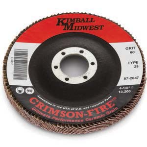 6" x 5/8"-11 80 Grit Type 29 Crimson-Fire™ Ceramic Flap Disc