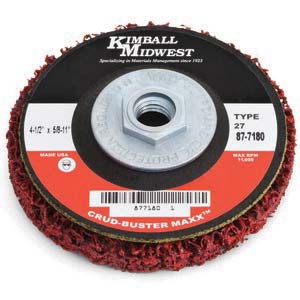 4-1/2" x 5/8"-11 Red Type 27 Crud-Buster Maxx Silicone Carbide Stripping Disc