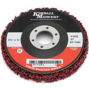 4-1/2" x 7/8" Red Type 27 Crud-Buster Maxx Silicone Carbide Stripping Disc