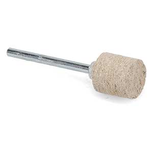 W221 1" x 1/4" 80 Grit Cylinder Style Mounted Point Cotton Fiber Abrasive
