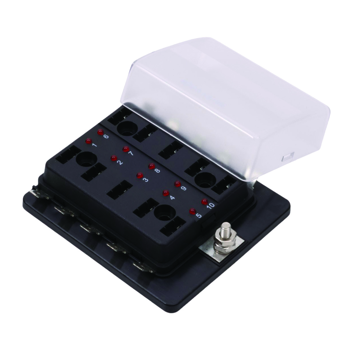 10 Fuse Heavy Duty LED Low Profile Fuse Box Kimball Midwest