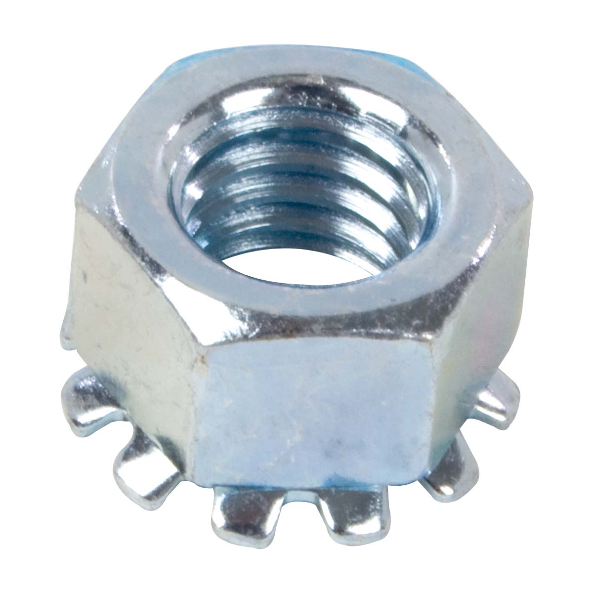10-32 Keps Nut Zinc Plated Steel 3/8” Flats K-Lock PKG of 100 