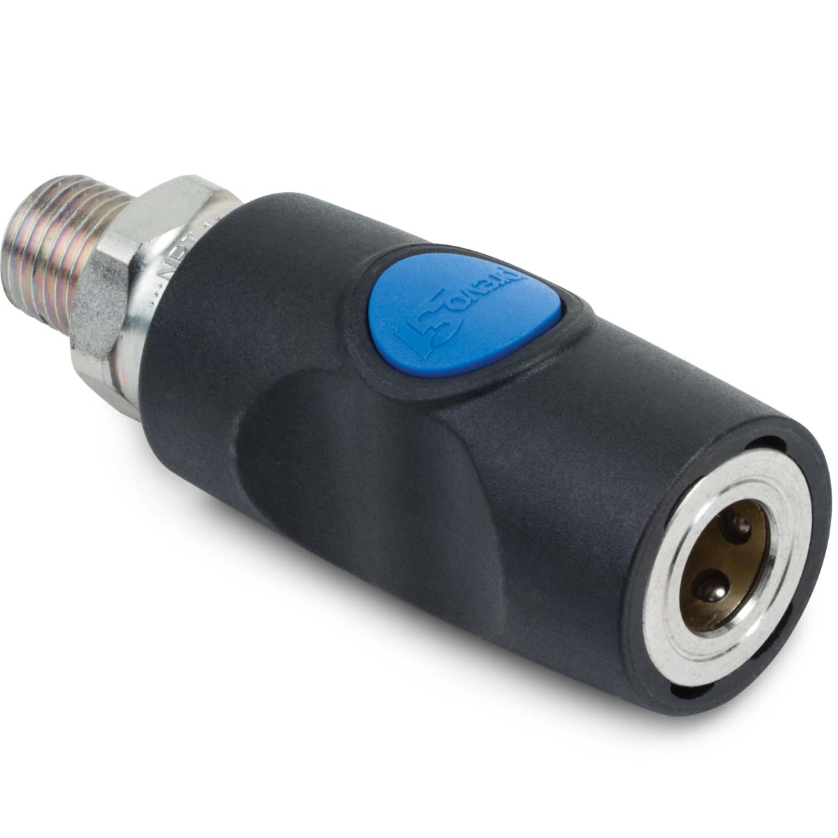 1/4 PushButton Industrial Interchange Male Air Line Safety Coupler