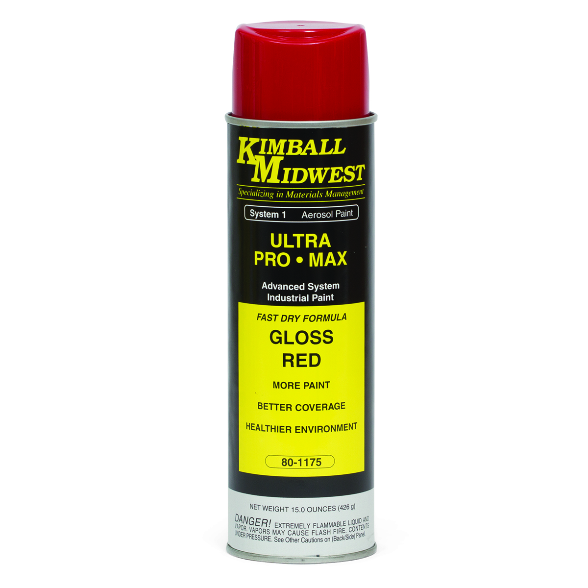Gloss Red Ultra ProMax Fast Dry Industrial Paint 20oz Can Kimball