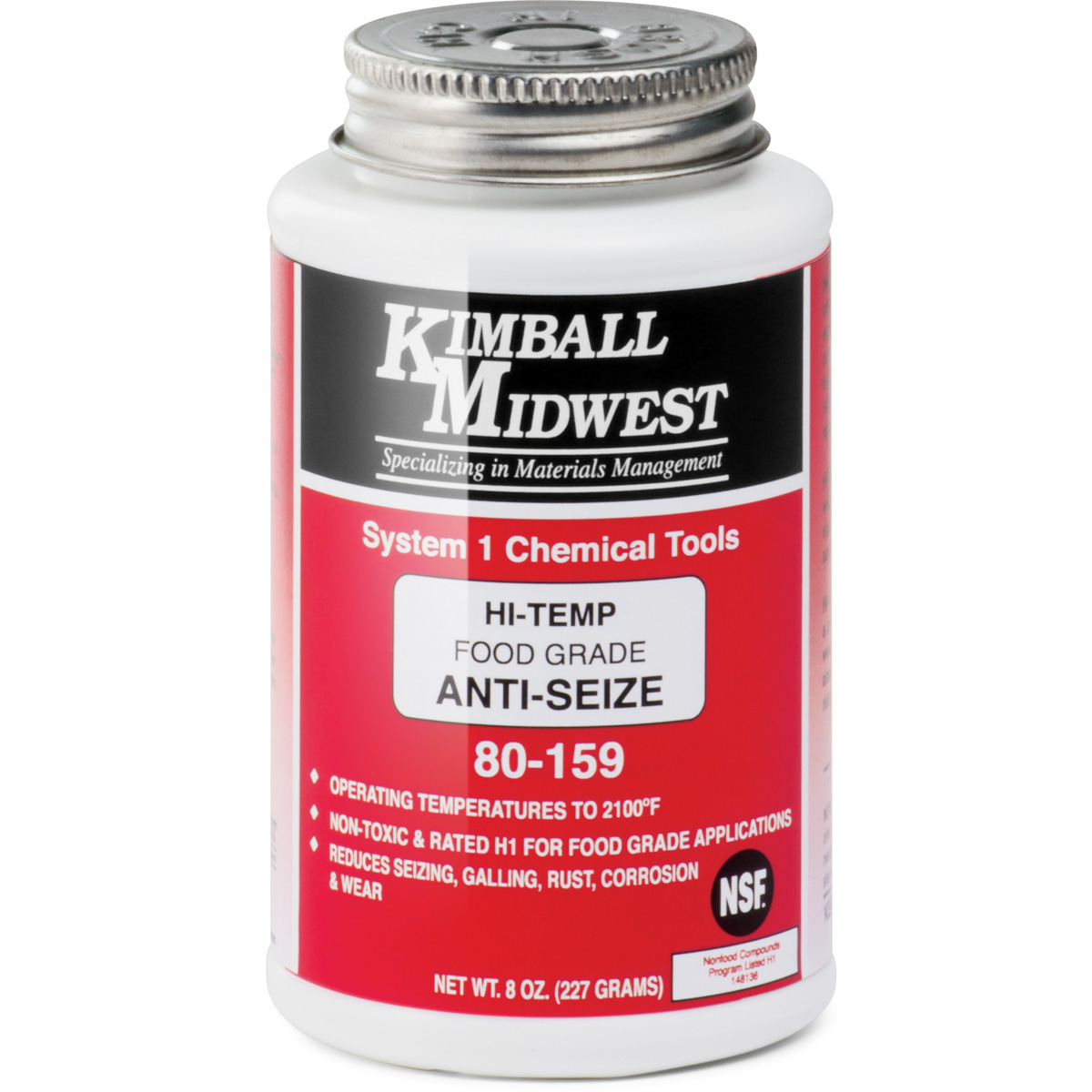 HiTemp Food Grade AntiSeize 8 oz. Brush Top Can Kimball Midwest