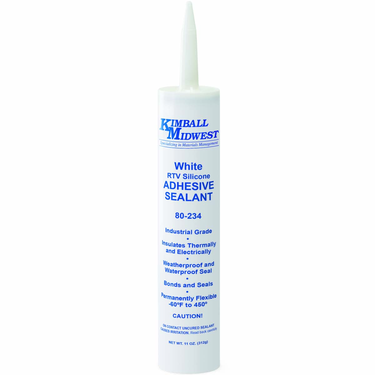 White RTV Silicone Adhesive Sealant 11 oz. Tube Bulk Kimball Midwest