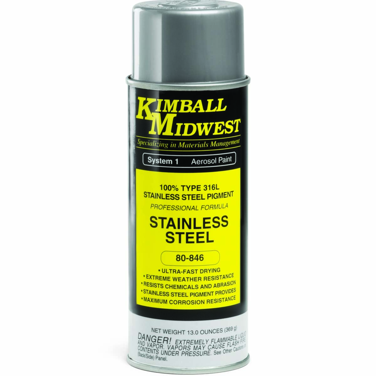 Type 316 Stainless Steel Ultra Pro-Max Acrylic Lacquer Paint - 16 oz. Can -  Kimball Midwest