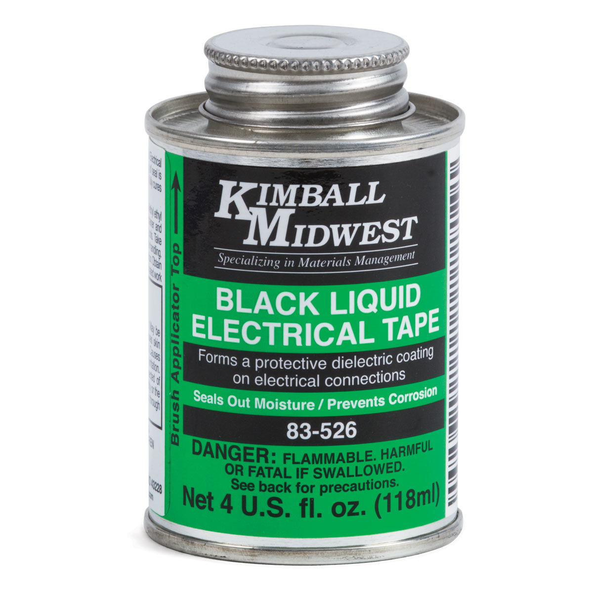 Liquid Electrical Tape Black Brush Top Can 4 oz Kimball Midwest