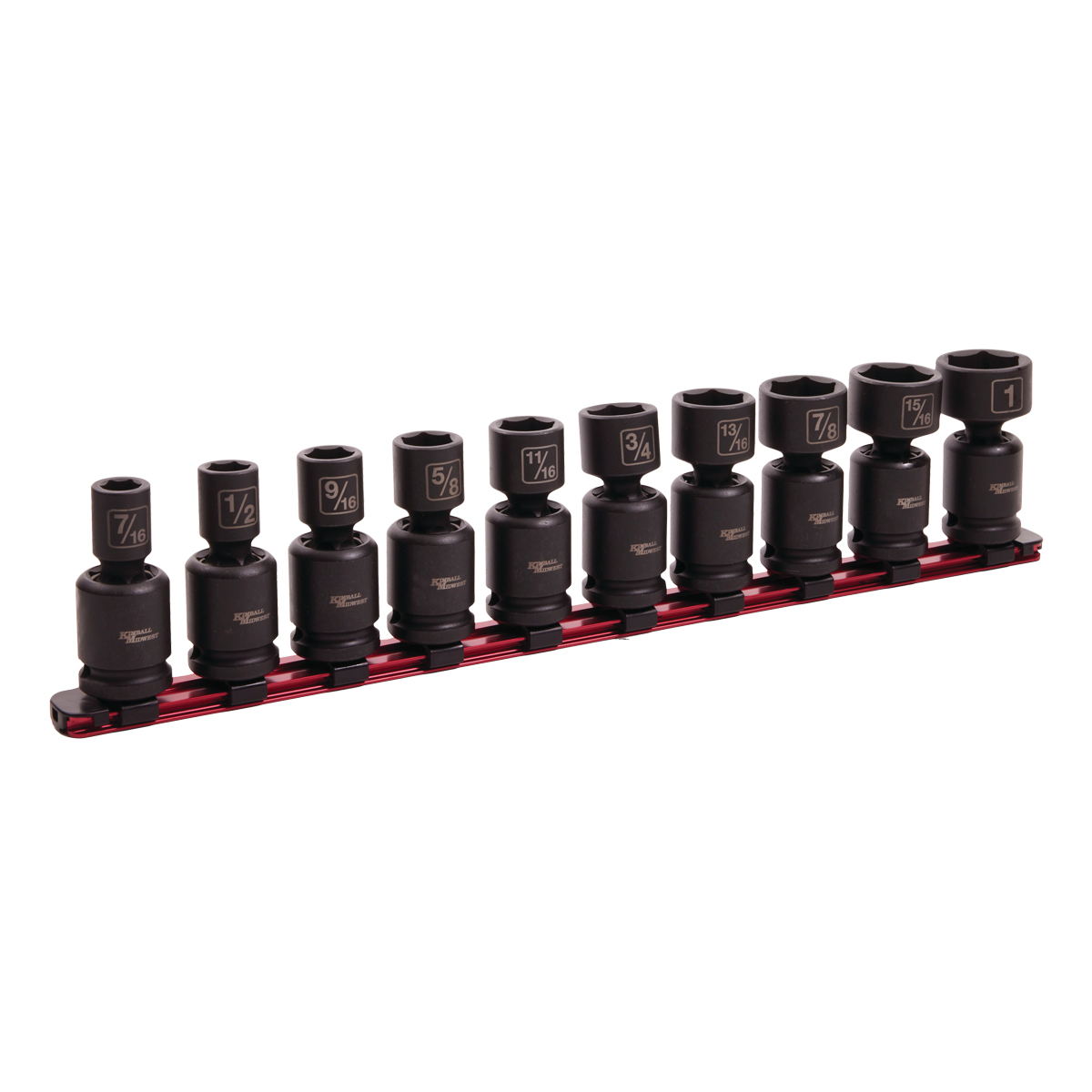 10 Pc. SAE Pinless Wobble Socket Set Kimball Midwest