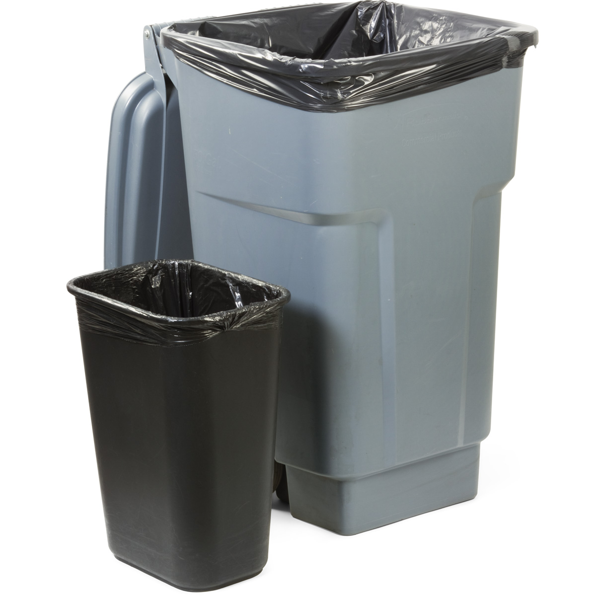24" x 31" Black Industrial Trash Can Liners Kimball Midwest