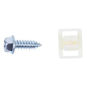 #14 x 3/4" Slotted Hex Washer Head License Plate Screw with Nylon Nut for Ford