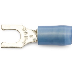 16 - 14 AWG Blue #8 Nylon Insulated Sta-Kon® Locking Fork Terminal