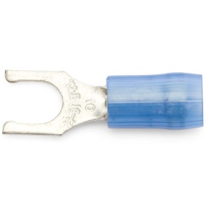 16 - 14 AWG Blue #10 Nylon Insulated Sta-Kon® Locking Fork Terminal