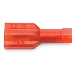 22 - 18 AWG Red Fully Nylon Insulated Sta-Kon® 250 Series Female Quick Slide Terminal