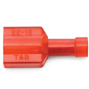 22 - 18 AWG Red Fully Nylon Insulated Sta-Kon® 250 Series Male Quick Slide Terminal