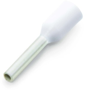 18 AWG White Insulated Single Wire Ferrule Terminal