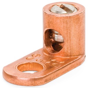 14 - 4 AWG, 1/4" Stud Straight Tongue Copper Mechanical Lug