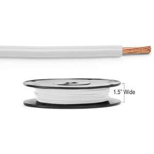 14 Gauge White PVC Primary Wire Narrow Spool - 100 Feet
