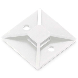 1-1/8" x 1-1/8" White Cable Tie Mounting Base