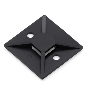 1-1/8" x 1-1/8" Black Cable Tie Mounting Base