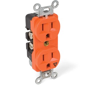 15 Amp Orange Hubbell 2 Pole 3 Wire Straight Blade Receptacle