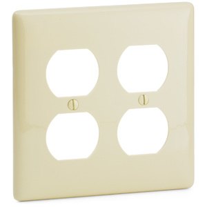 Ivory 2 Gang Receptacle Plate