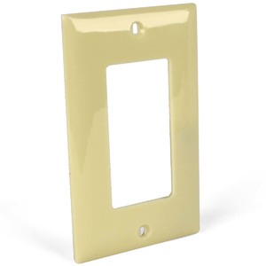 Ivory 1 Gang GFCI Receptacle Plate