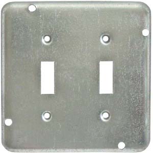 4-11/16" 2 Toggle Switch Square Electrical Work Box Surface Cover