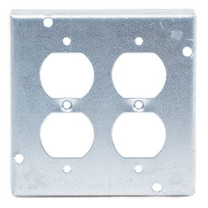 4-11/16" 2 Duplex Flush Receptacle Square Electrical Work Box Surface Cover