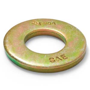 2" Grade 8 SAE Yellow Zinc Alloy Steel Flat Washer