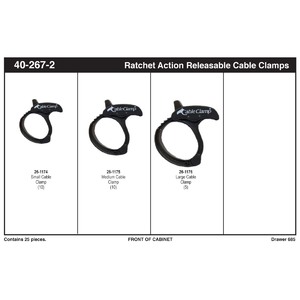 Ratchet Action Releasable Cable Clamp Assortment