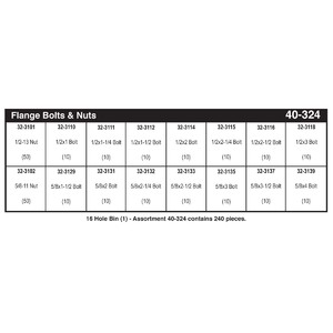 Refill Kit for Flange Bolt and Nut Assortment (1/2" - 5/8")