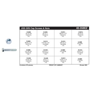 Grade 5 Hex Head Cap Screw E-Z Carry Assortment (1/4" - 3/8")