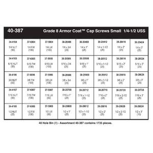 Refill Kit for Grade 8 Armor Coat™ Hex Head Cap Screw Assortment (1/4" - 1/2")