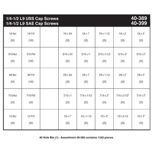 Refill Kit for L9 (USS) Hex Head Cap Screw Assortment (1/4" - 1/2")