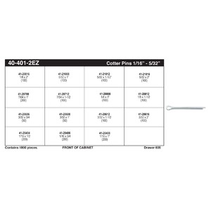 Extended Prong Cotter Pin Assortment (1/16" - 5/32")