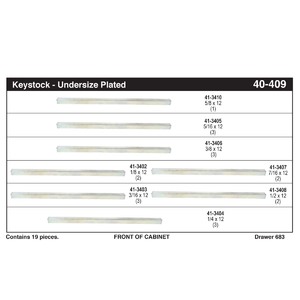 Square Undersized Key Stock Assortment (1/8" - 5/8")