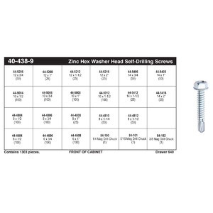 Hex Washer Head Self-Drilling Screw Assortment (#6 - #14)