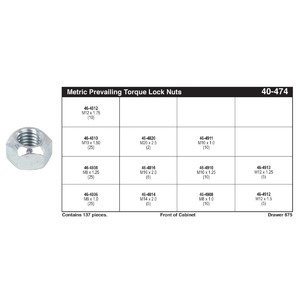 Class 8 & 10 Prevailing Torque Locknut Assortment (M6 - M20)