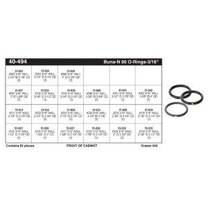 3/16" Buna-N 90 O-Ring Assortment