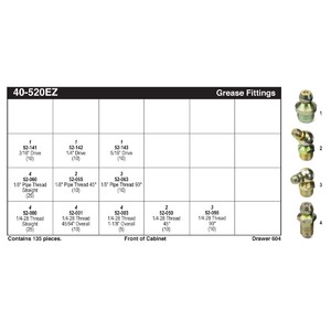 24 Compartment Poly Box Grease Fitting Assortment