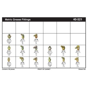 Metric 24 Compartment Drawer Grease Fitting Assortment