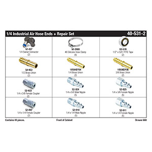 1/4 Industrial Air Hose Ends + Hose Repair Set Assortment