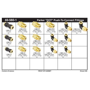 Parker® DOT Push-To-Connect Fitting Assortment (1/4" - 1/2")