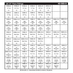 Steel 37° JIC Fittings Assortment (1/4" - 3/4")