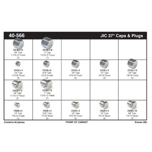 Steel 37° JIC Cap & Plug Assortment (1/4" - 1")