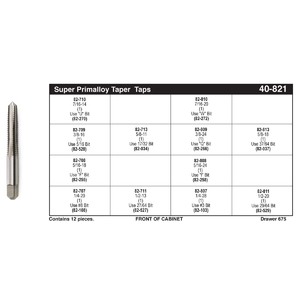 Super Primalloy® Taper Tap Assortment (1/4" - 5/8")